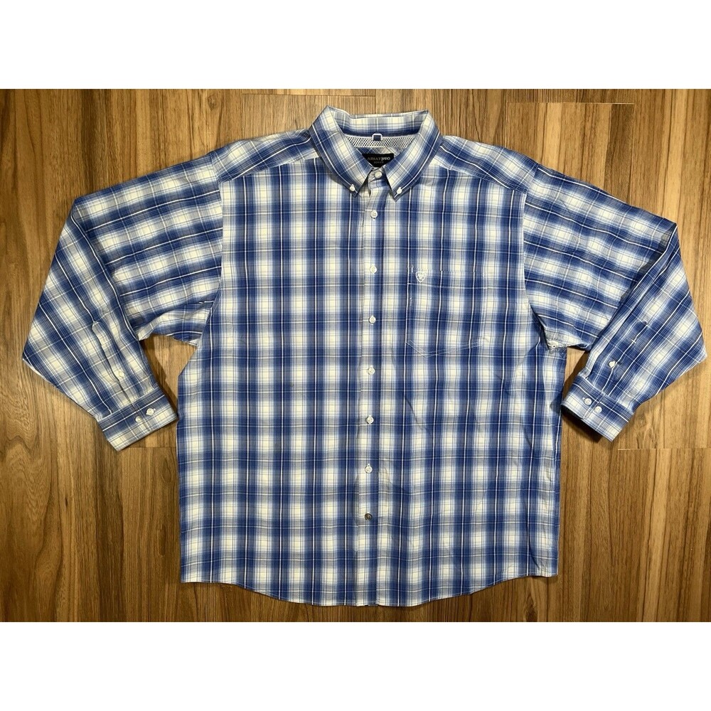 Ariat Pro Series Button Down Longsleeve Plaid Shirt Men’s XXL Western Cowboy